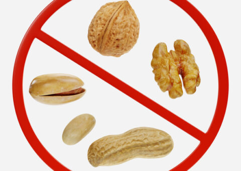 3D Render of Prohibition Sign with Nuts